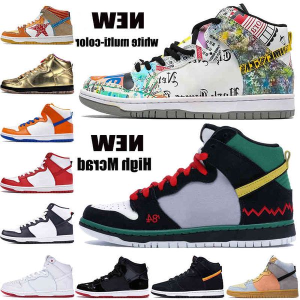 

2021 new boots shoes high what the bred white multi-color bazooka mcrad future court red mens sneakers fashion women trainers, Black