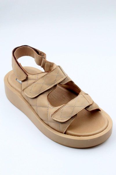 

sandals 6099 beige skin genuine leather female, Black