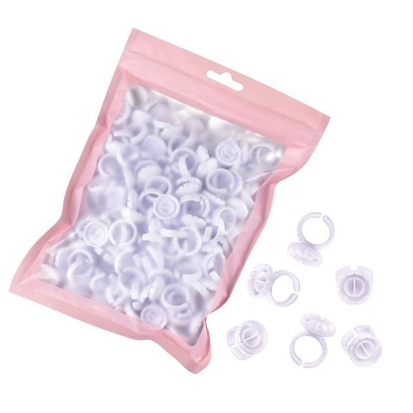 

eyebrow tools & stencils 100pcs disposable eyelashes extension glue rings holder volume lashes blooming cups lash extensions