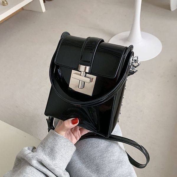 

handbag small box new female bag 2021 simple fashion leather retro wild casual patent diagonal utdje