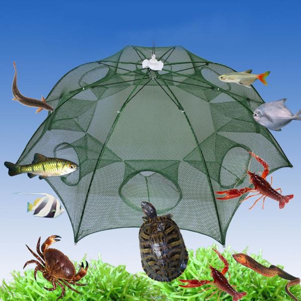 

holes mesh fishing net automatic trap foldable portable catch fish for fishes shrimp minnows crab lobster accessories