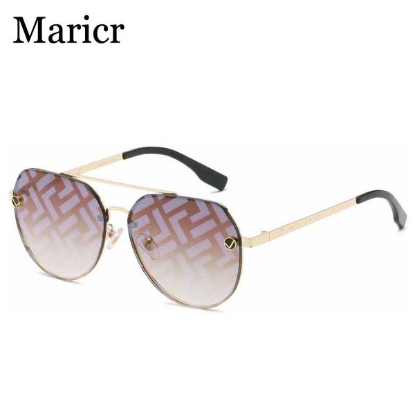 

sunglasses maricr uva design metal original women uv400 gradient brown lens vintage mirror ladies sun glasses clear, White;black