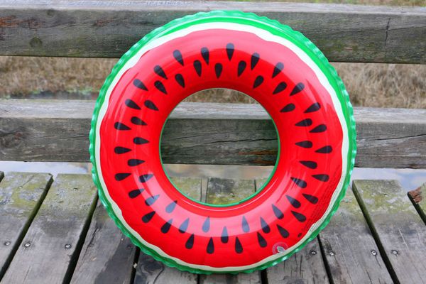 

watermelon swimming circle rainbow pvc fruit inflatable life ring doughnut, Blue