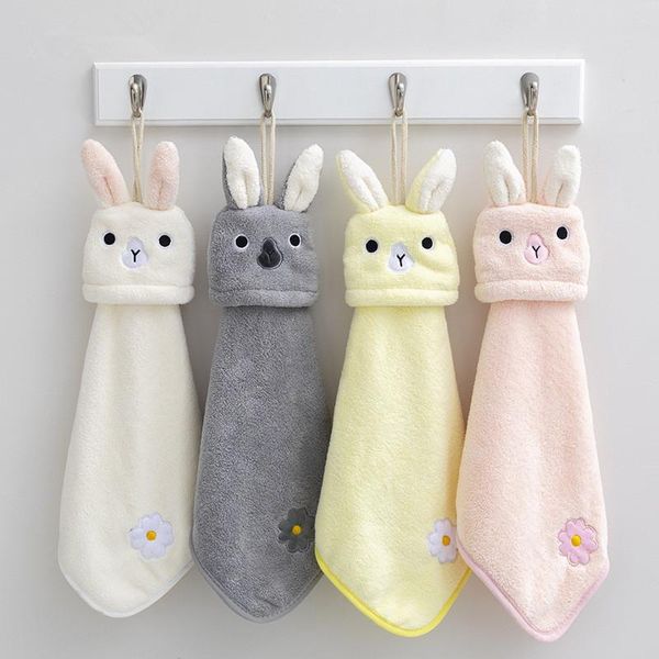 

towel hanging cute hand absorbent quick-drying cartoon animal kitchen supplies coral fleece