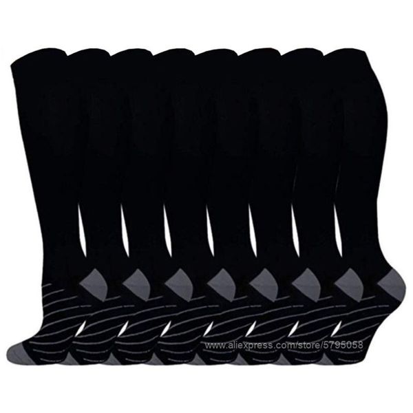 

men's socks 8 pack compression men & women stocking running nursing hiking recovery basketball sock, Black