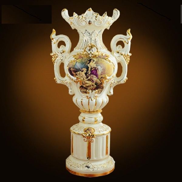 

the living room decoration ceramic vase style french luxury villa gold vases