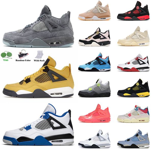 

4 4s basketball shoes air jordan retro lightning taupe haze white cement royalty pale citron off outdoors trainers men sports sneakers eur 3