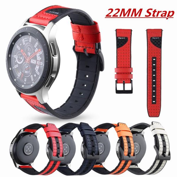 

watch bands 22mm silicone breathable band for samsung galaxy 3 45mm/46mm/gear s3 ten carbon fiber bracelet sport strap huawei gt 2, Black;brown