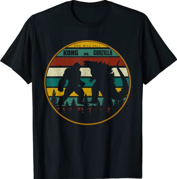 

new listing vintage retro godzilla vs kong team godzilla neon t-shirt gift men women gifts, White;black