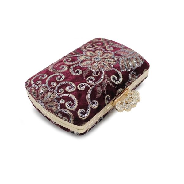 

new classical style crown embroidered flannel banquet party dress bag
