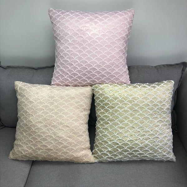 

solid color plush embossed cushion cover pillowcase sofa classical throw pillow for back home decor cushion/decorative