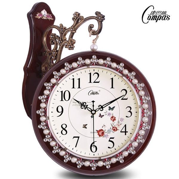

wall clocks strong and durable european style double faced clock material