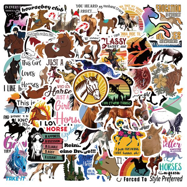 

50pcs/set poster small waterproof skateboard stickers horse racing sports for notebook lapbottle helmet car sticker pvc guitar decals