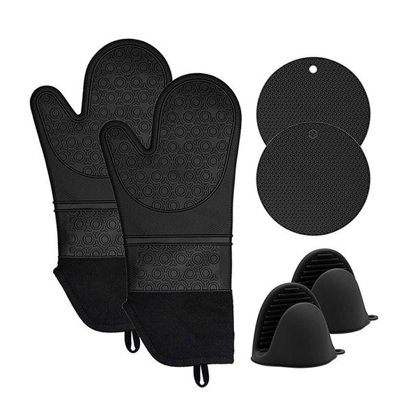 

oven mitts silicone heat resistant insulation kitchen microwave glove for baking