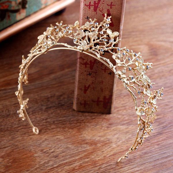 

hair clips & barrettes fashion luxury crystal ab bridal crown tiaras light diadem for women bride wedding accessories, Golden;silver