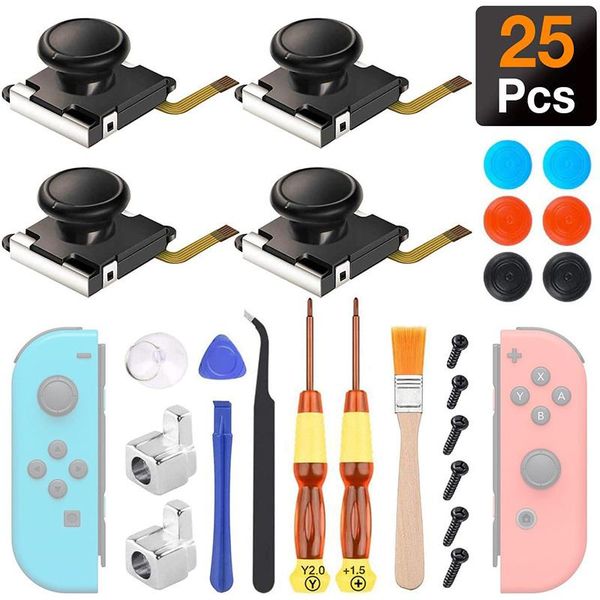 

game controllers & joysticks 25pcs/set joycon joystick replacement for switch / lite controller 3d analog stick parts repair tool k