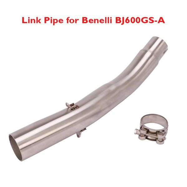 

motorcycle exhaust system bj600gs-a pipe connection mid middle connecting tube slip on for benelli