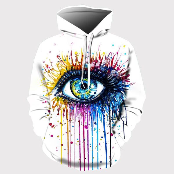 

men's hoodies & sweatshirts rainbow eye by pixie cold art autumn sweatshirt hoodie 3d print pullover funny couple sportswear street clo, Black