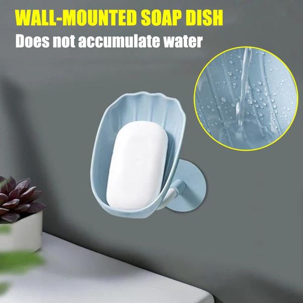 

hooks & rails leaf shape soap box drain holder bathroom shower sponge storage plate tray supplies gadge
