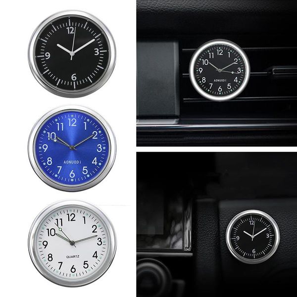 

wall clocks 1pc fashion metal mini quartz watch car decorating stick-on clock pocket small for home office decoration ornament