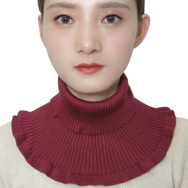 

scarves ly women knitted turtleneck warm mock false collar fashion high dod886, Blue;gray