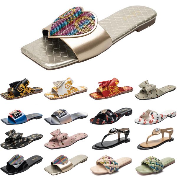

designer women slides slippers womens sandals shoes black red slide slipper flat flip flops size 37-42 color16