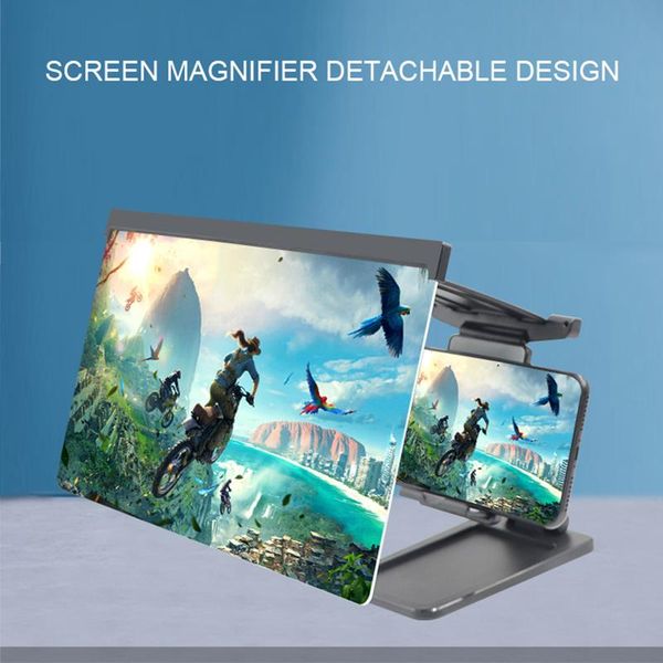 

cell phone mounts & holders foldable mobile magnifier holder deskdetachable bracket 12 inch hd anti-radiation smartphone stand 2021