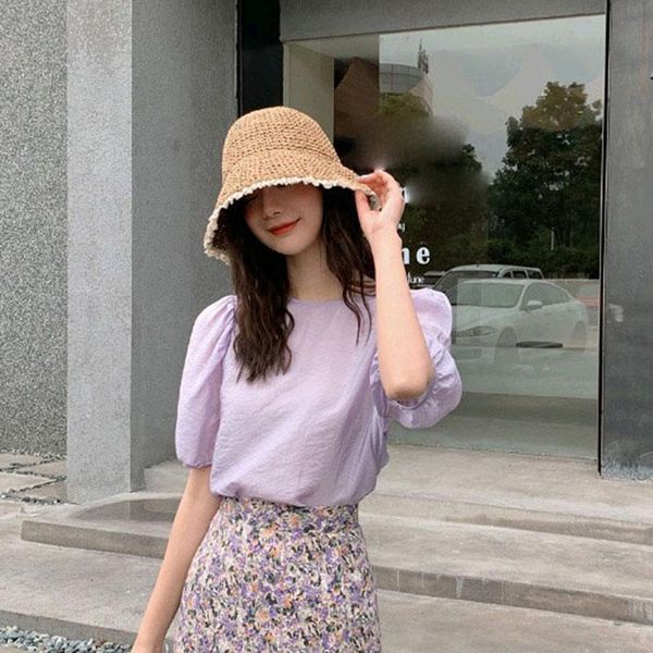 

wide brim hats bucket for women soft elegant lace big sun outdoor vacation summer light breathable beach hat foldable, Blue;gray