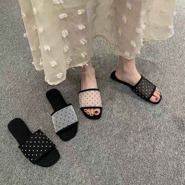 

slippers 2021 summer field fashion beach seaside outer wear gauze home sandals and, Black