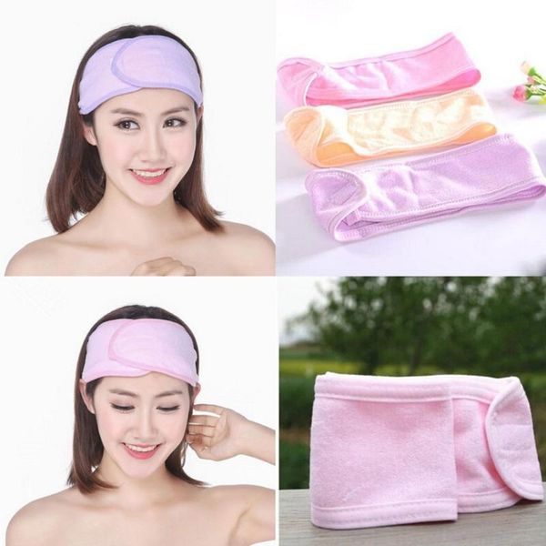 

women soft hair band on head makeup cosmetic spa bath shower flexible headband caps