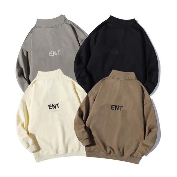 

men's hoodies & sweatshirts the stand-neck pull-down hoodie, Black