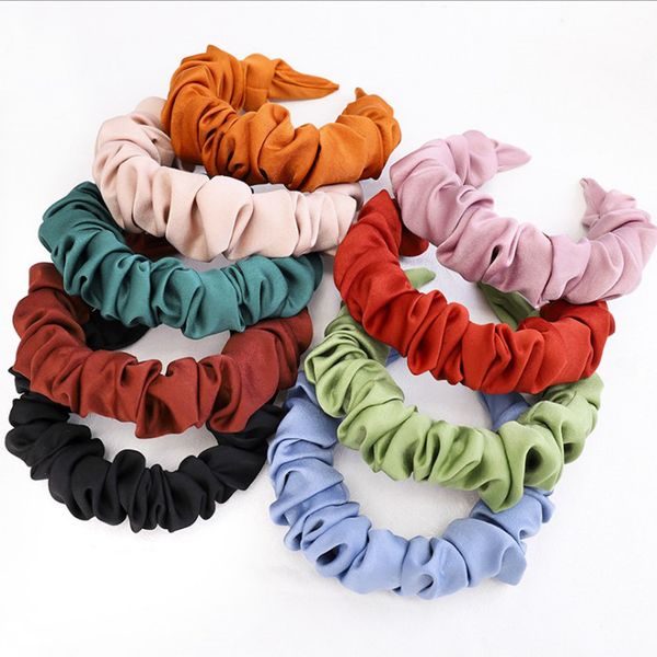 

hairband women individuality pleated headband solid hundred matching hair accessories fashion accessories, Silver