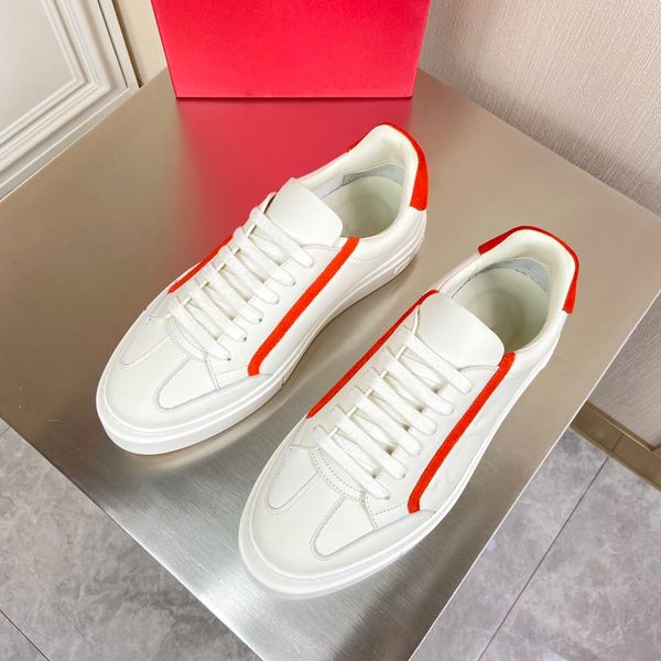 

2021 italy casual luxury designer shoes men and women low flat genuine leather mens sneakers trainers b21, Black