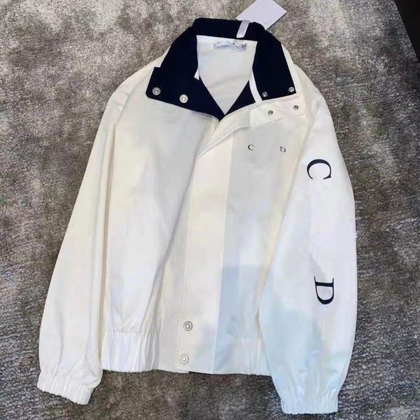 

women's trench coats women autumn retro brand contrast color stand collar windbreaker luxury casual coat white jacket female clothing, Tan;black