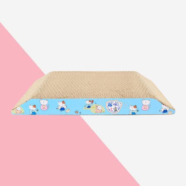 

cat beds & furniture trapezoid pet scratch play pad corrugated with gift catnip toy safe card board mouse/ fish scratcher