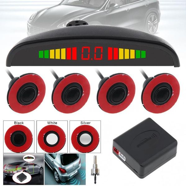 

car rear view cameras& parking sensors 16mm original flat sensor crescent auto reverse backup system with led display for