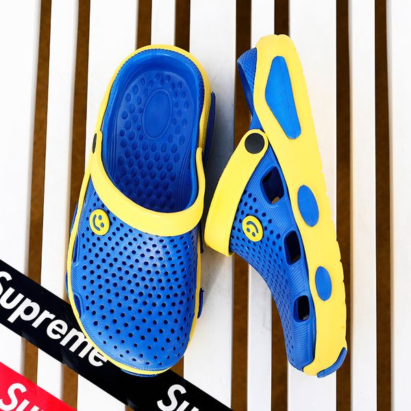 

sell well flip flops men women slippers original comfortable breathable and lightweight soft bottom sandy beach hole shoes men's women&, Black