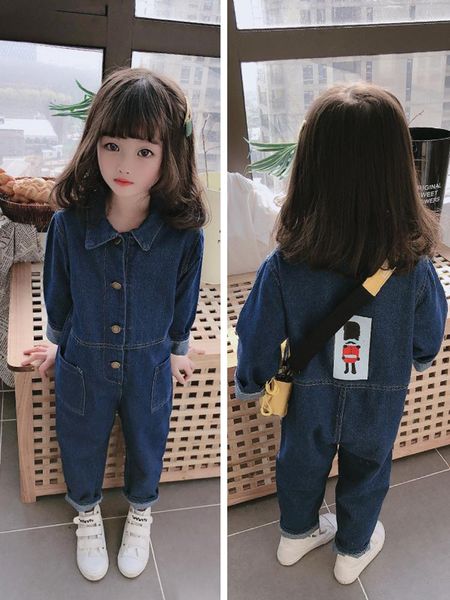 

jeans 2021 kids clothes girls casual one piece pant, Blue