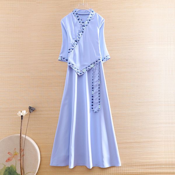 

dress high-end women 2 pieces set vintage embroidery loose shirt + a-line sleeveless dress elegant lady suit female s-xxl, Black;gray