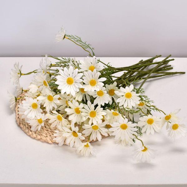 

heads/branch white daisy artificial flowers vases for home decor christmas wedding decoration fake decorative & wreaths