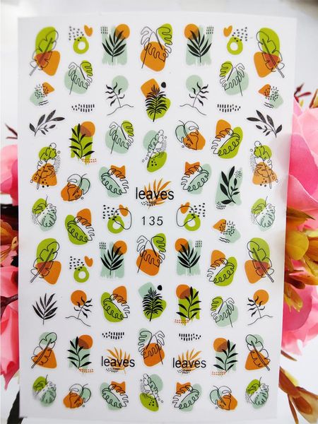 

stickers & decals the 3d nail sticker art geometric line leaf for nails foil design accessories self adhesive manicure, Black