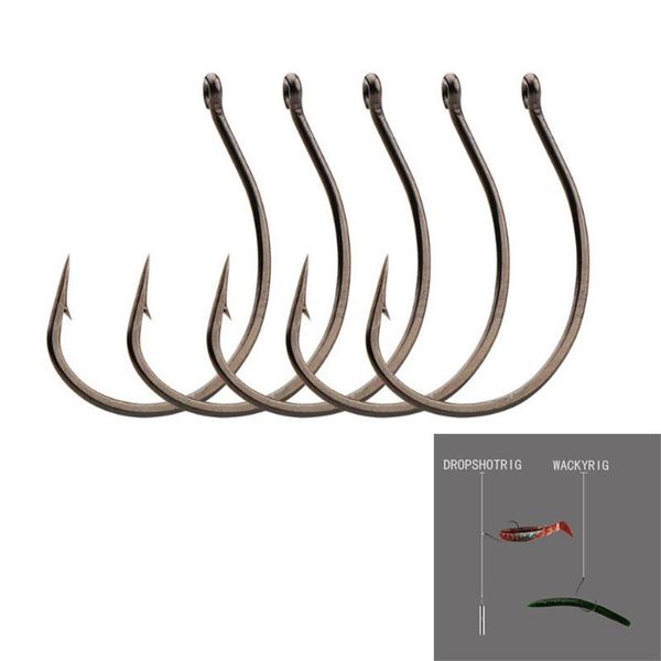 

10pcs insect crank hook lure fishing texas rig high carbon steel essential suit tackle hooks