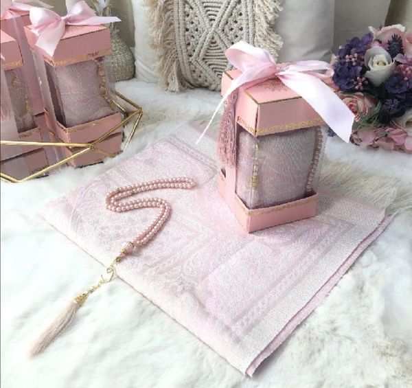 

muslim prayer rug rosary set with its box hajj umrah souvenirs 1 pcs gift wrap
