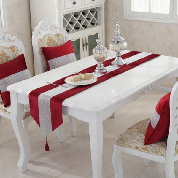 

table cloth runner modern tablecloth cover rectangular bright diamond edge dustproof home party decor dining