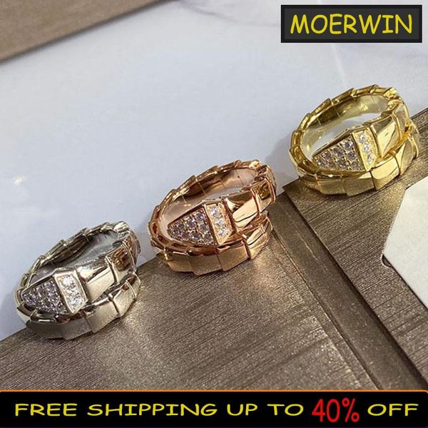 

cluster rings sterling silver color ring classic snake fashion bone women wedding jewelry fine gift, Golden;silver