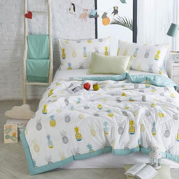 

comforters & sets svetanya microfiber thin quilt pineapple printed throw blanket