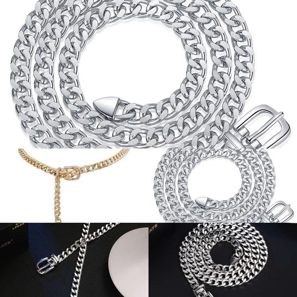 

denim punk personality new belt popular hip style hop decoration metal waist chain female, Silver