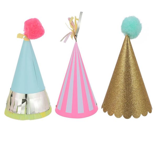 

party hats 3pcs birthday hat cone po prop decorations
