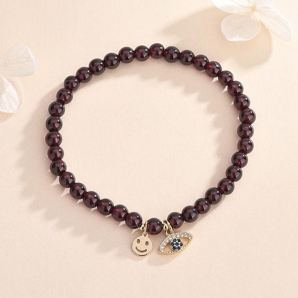 

charm bracelets garnet bracelet women diy crystal jewelry gift natural red wine, Golden;silver