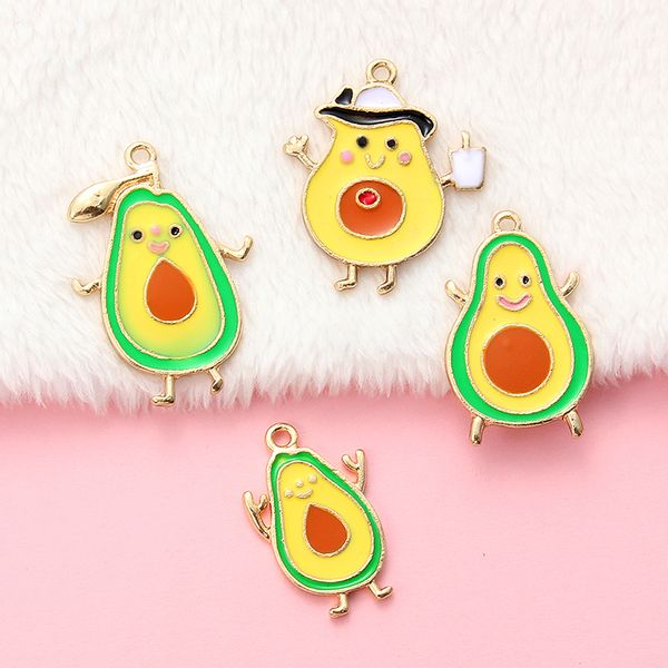 

10 pcs/pack cute alloy enamel fruit charm for diy jewelry making bracelet necklace pendant findings accessories, Bronze;silver